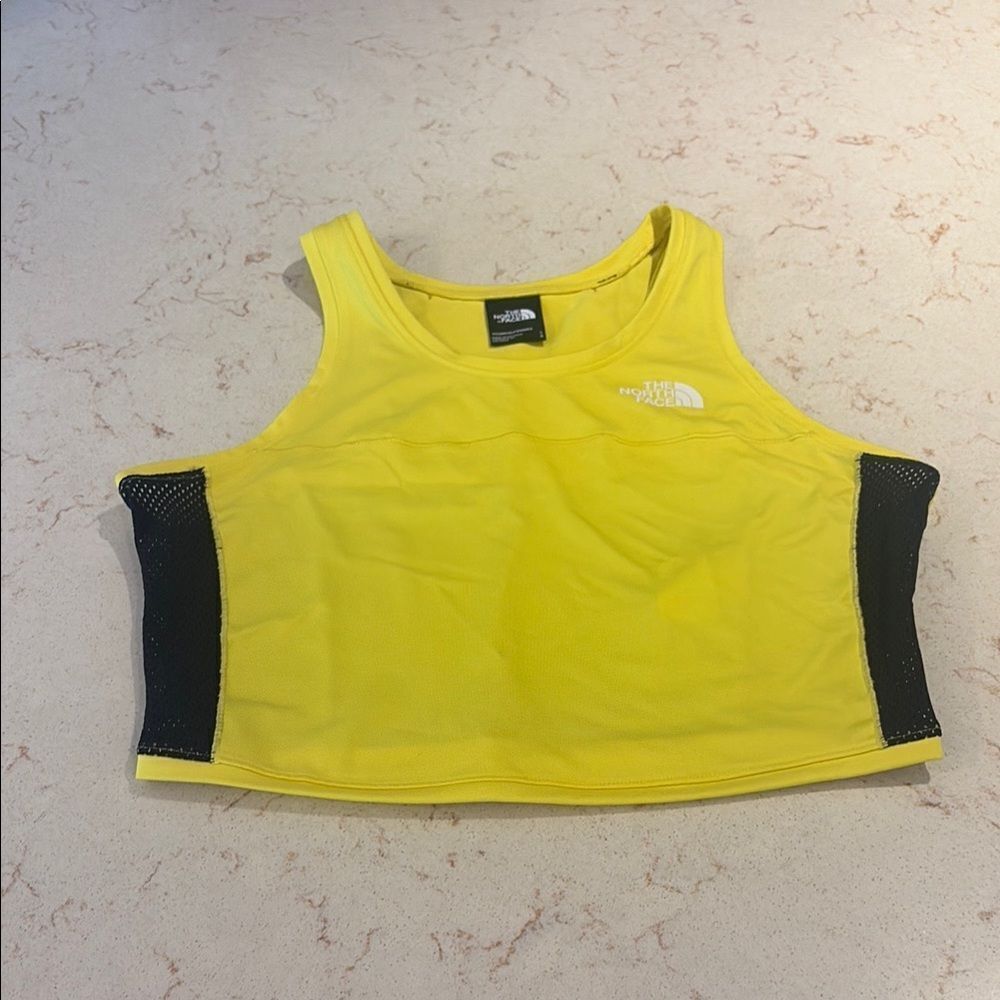 The North Face yellow crop top SZ large